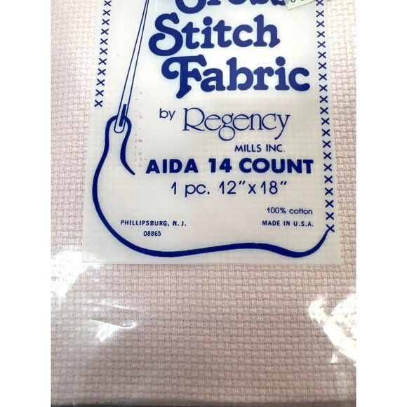 Aida 14 Count Cross Stitch Fabric By Regency Mills Inc 12" X 18" 1 Pc 100% Cotto - Picture 2 of 2